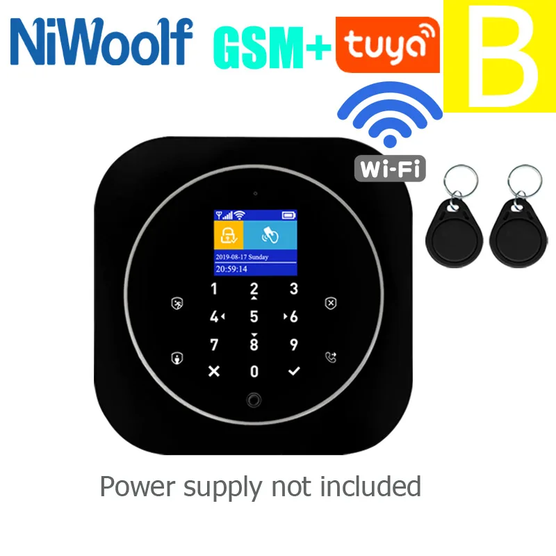 GSM сигнализация Wi-Fi GSM сигнализация домофон дистанционное управление Автонабор 433 МГц детекторы IOS Android Tuya приложение управление сенсорная клавиатура - Цвет: B