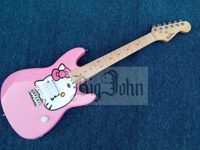 MINI Pink Kitty cat electric guitar Mahogany Body&Maple Fingerboard
