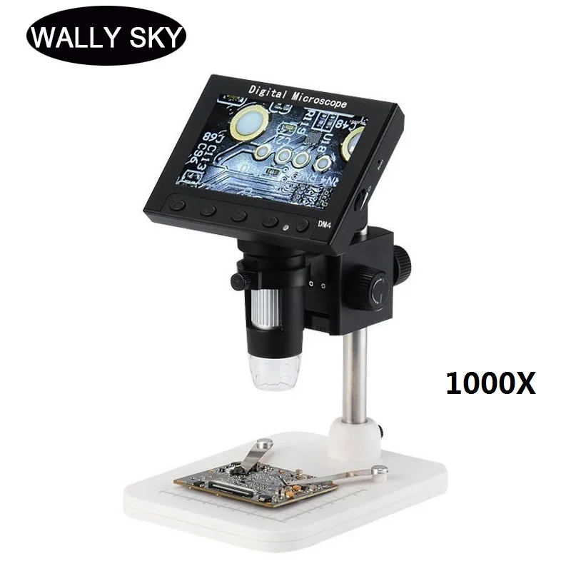 

1000X 2.0MP 5.0MP Digital Microscope 4.3 Inch LCD Screen 8 LED USB Digital Electronic Microscope for PCB Repair Video Microscope