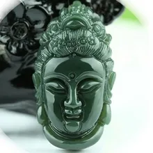 Натуральный резной Улыбающийся Будда медный Хотан нефрит кулон Китай QINGYU зеленый ожерелье подвески
