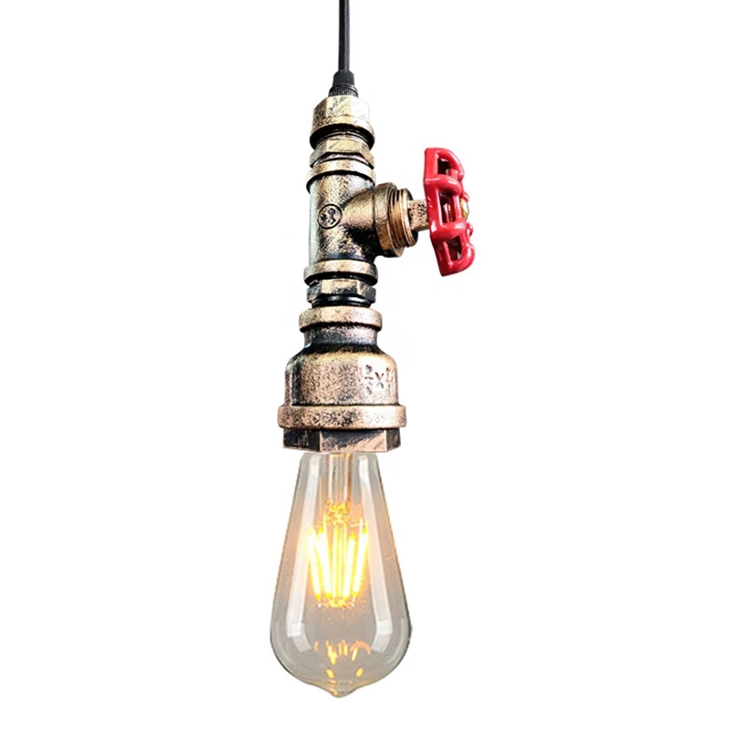 Loft Industrial Iron Water Pipe Steam Punk Vintage Pendant Lamp Cord E27 Led Lights for Bedroom Bar Restaurant Kitchen V | Лампы и