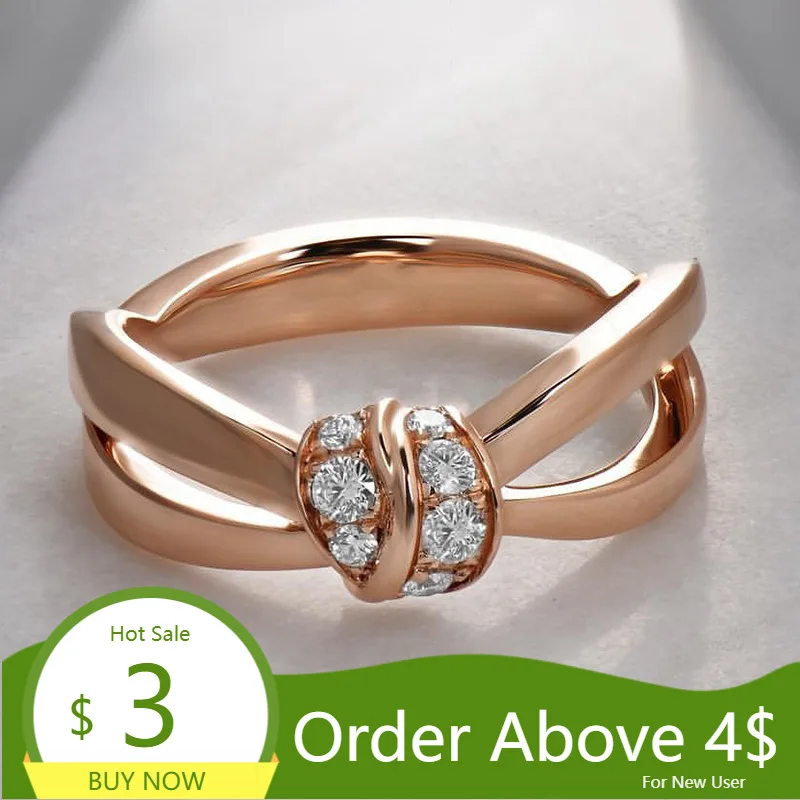 Visisap Micro вставкой цвета розового золота Цветные Кольца для элегантная женская