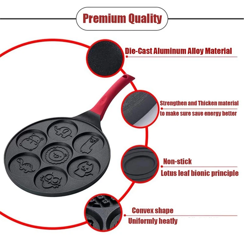 Блинница-антипригарная сковорода для блинов Сковорода-гриль мини блинница 7-форма для выпечки блинов с силиконовой ручкой