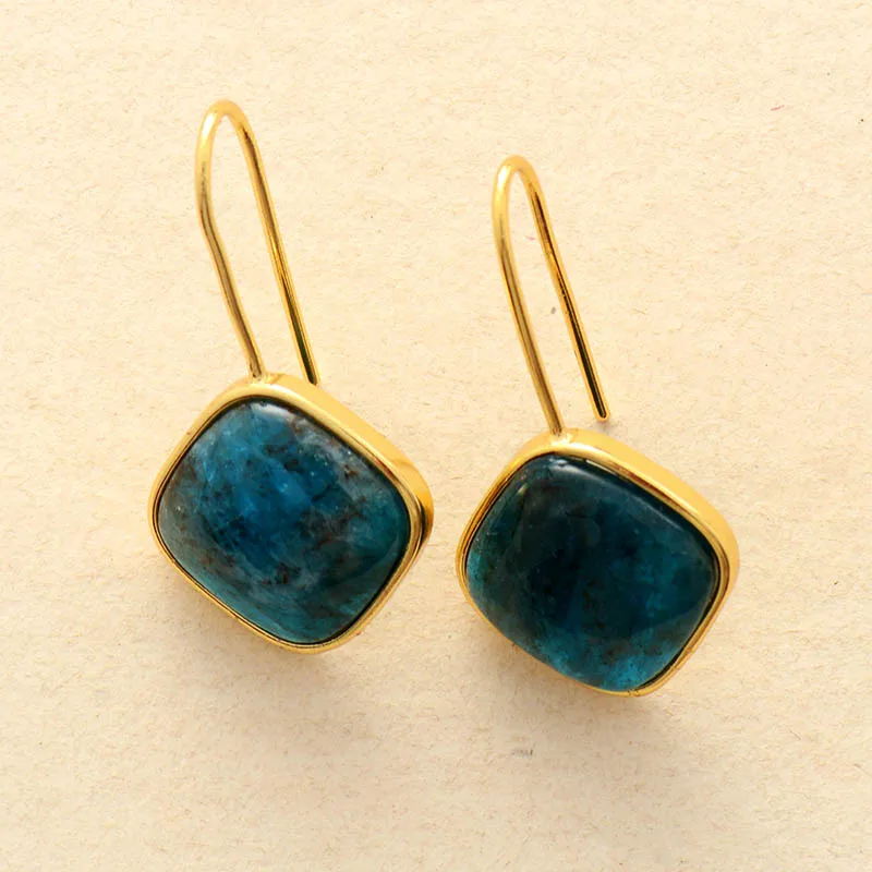 Luxury Women Earrings Square Apatite Dangle Earring Ethnic Unique Bold Lady Gems Stones Earring Jewelry Femme Dropshipping - Image 3