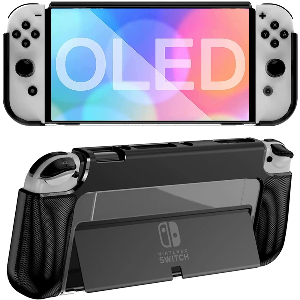 Per Nintendo Switch Oled 2021 Custodia Protettiva Dockable Pc Tpu Shell Impugnatura Ergonomica Supporto Impugnatura Ns Oled Slim Cover Skin Guard