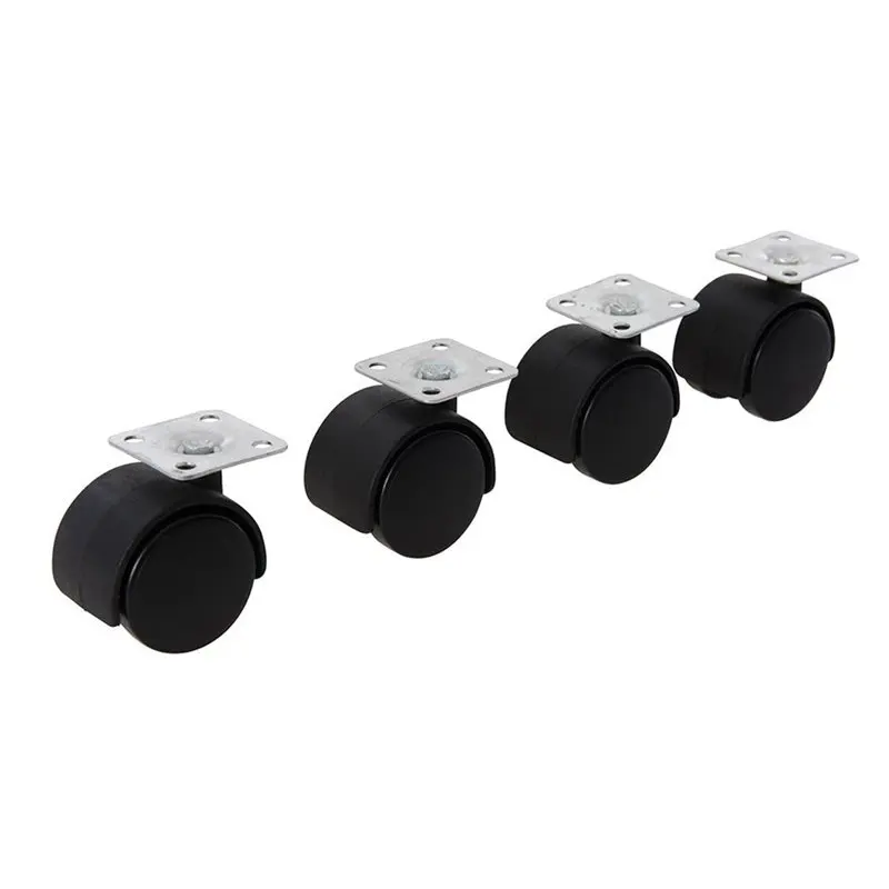 

Twin wheel furniture castors with fixing plate - Pack of 4 by Express Fittings
