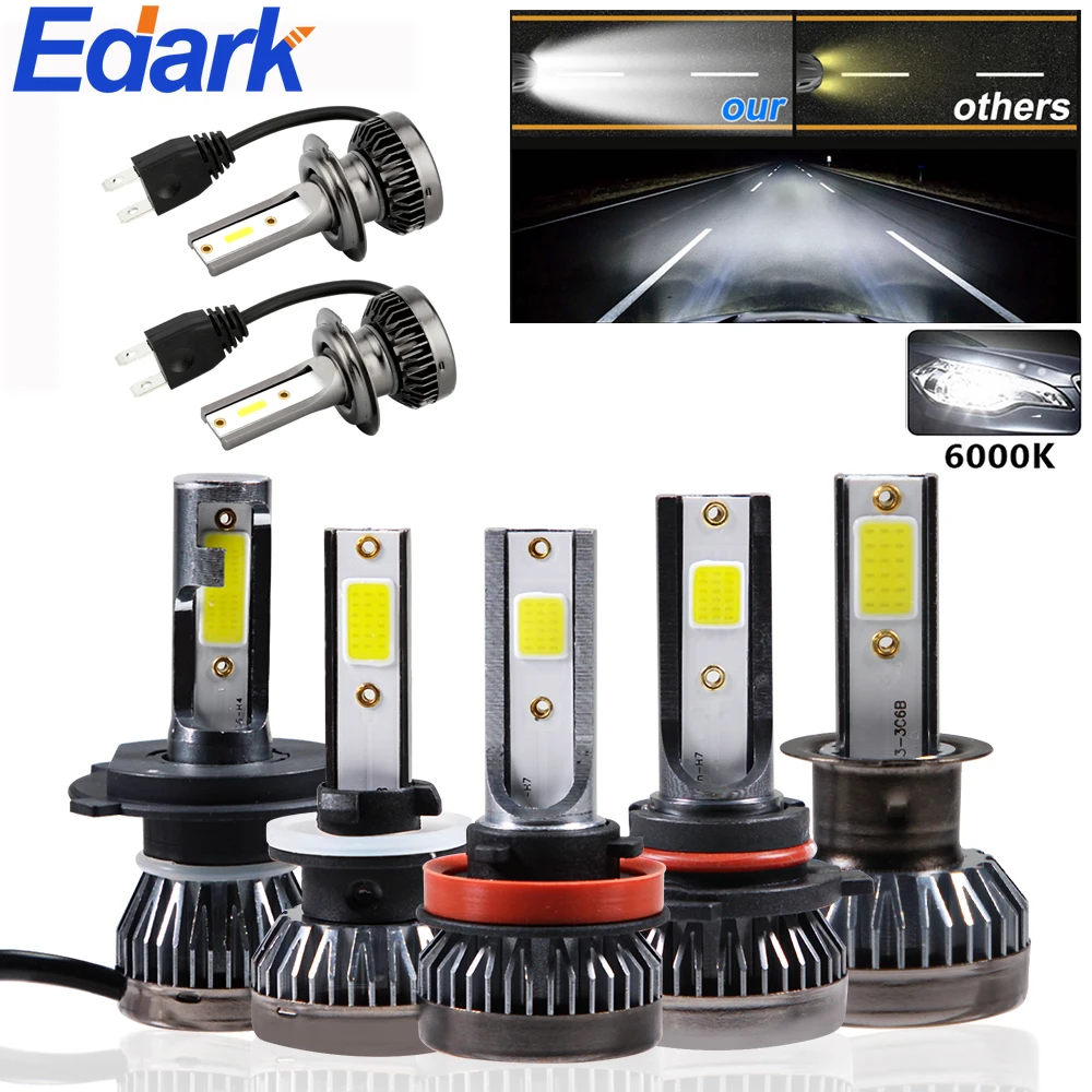 Комплект автомобисветильник светодиодных фар Edark H1 H3 H7 H11 HB3 6000 К 72 Вт 12000 лм |