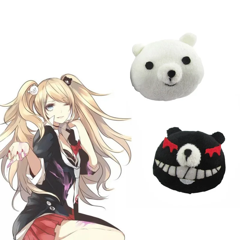 Дешевые 1 пара Dangan Ronpa Danganronpa заколка для волос Дзюнко Эносима Mono Kuma Белый Черный