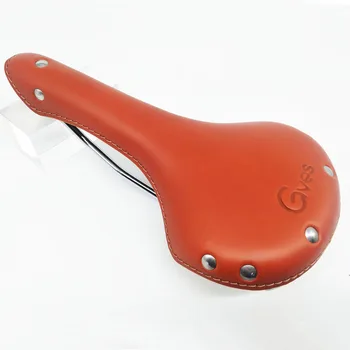 

Gyes Saddle GS-124 Genuine leather saddle Cow Leather Rail road bike saddle /MTB Leather Saddle Honey Color