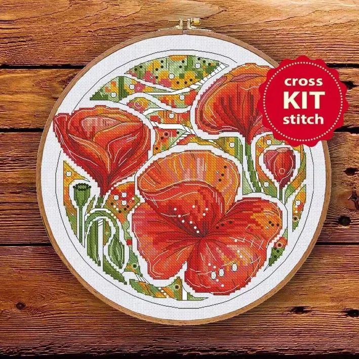 ZZ1525 Homefun Cross Stitch Kit Package Floral Needlework Counted Cross Stitching Kits New