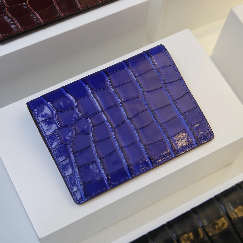 Hiram Beron Personalized Passport Cover Luxury Anti RFID Leather Embossed Crocodile Pattern Luxury Wallet