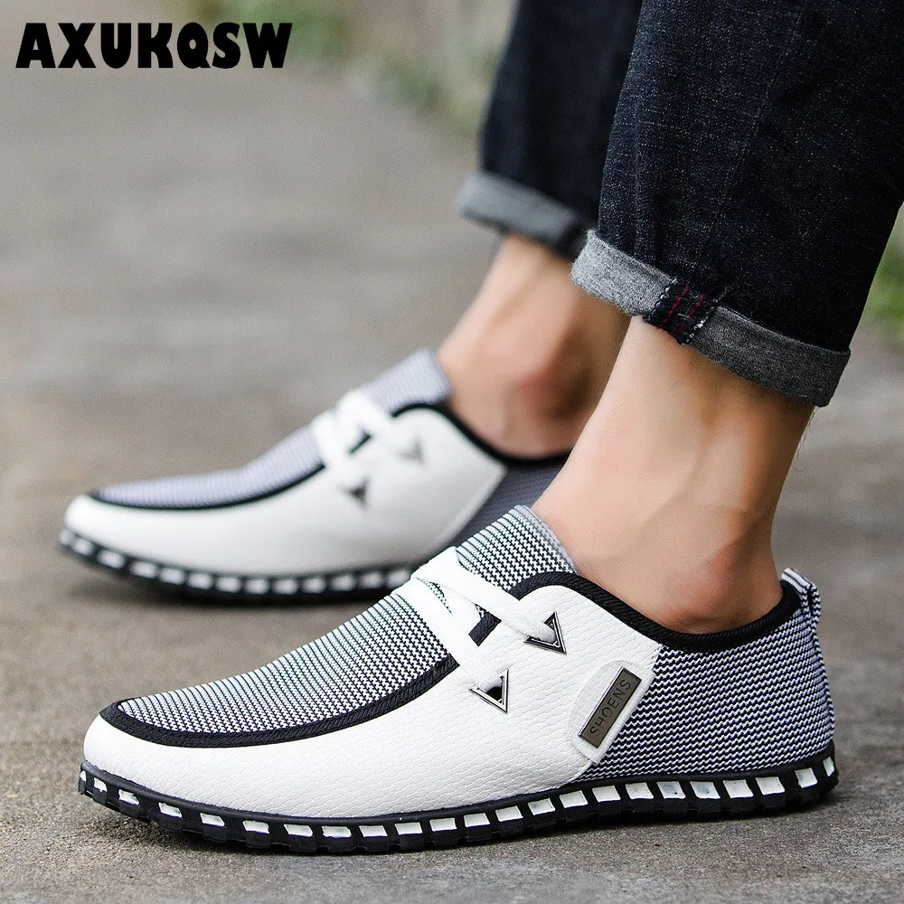 

2020 Running Shoes Breathable Light Flats Shoes Leather Loafers Slip on Mens Flats Lace-up Driving Shoes Non-slip Doudou Shoes