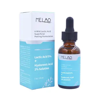 

5% Lactic Acid Serum+Hyaluronic Acid 2% Stock Solution Facial Skin Peel Face Care Moisturizing Nourishing Liquid Serum 30ML
