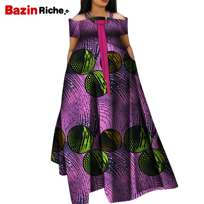 Летние африканские платья для женщин модный халат длинное платье с принтом Bazin Vestidos Dashiki вечерние африканские платья WY5271 - Цвет: 4