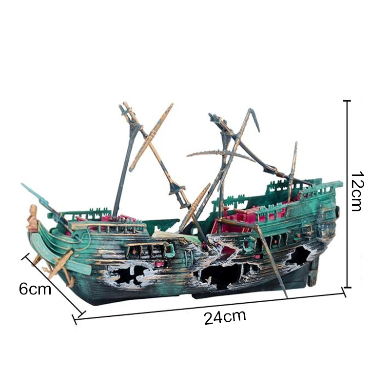 Аквариум Искусственный затонувший Декор Разрушитель лодка затонувший орнамент для аквариума затонувший корабль декор используется с воздушным насосом