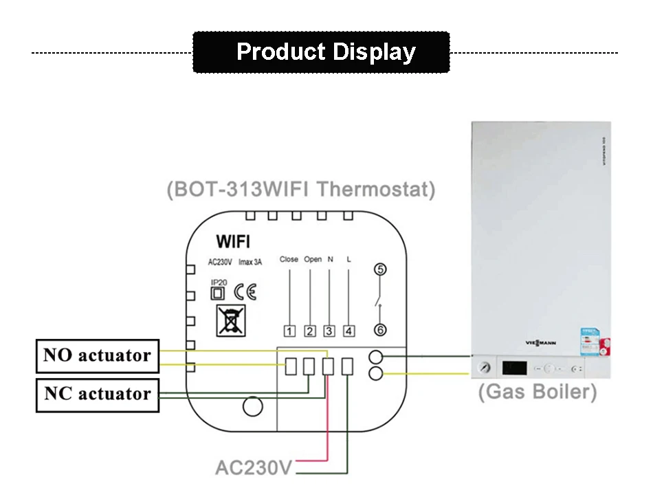 BEOK BOT-313, wifi, газовый котел, термостат, умный, wifi, регулятор температуры для котлов, работает с Alexa Google Home