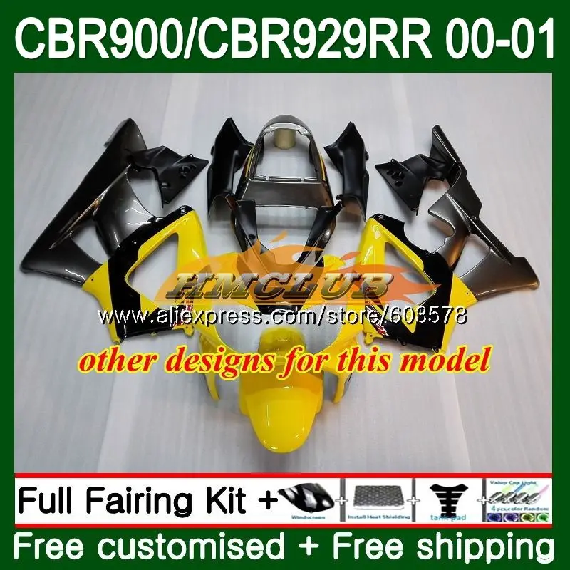 Корпус для HONDA CBR900 RR CBR 929RR CBR 929 RR 2000 2001 черный, красный 77CL. 4 CBR 900RR CBR900RR CBR929 RR CBR929RR 00 01 обтекатель