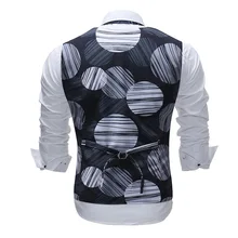 2019ebay3d косой напечатанный Мужской однобортный Повседневный жилет с v-образным вырезом