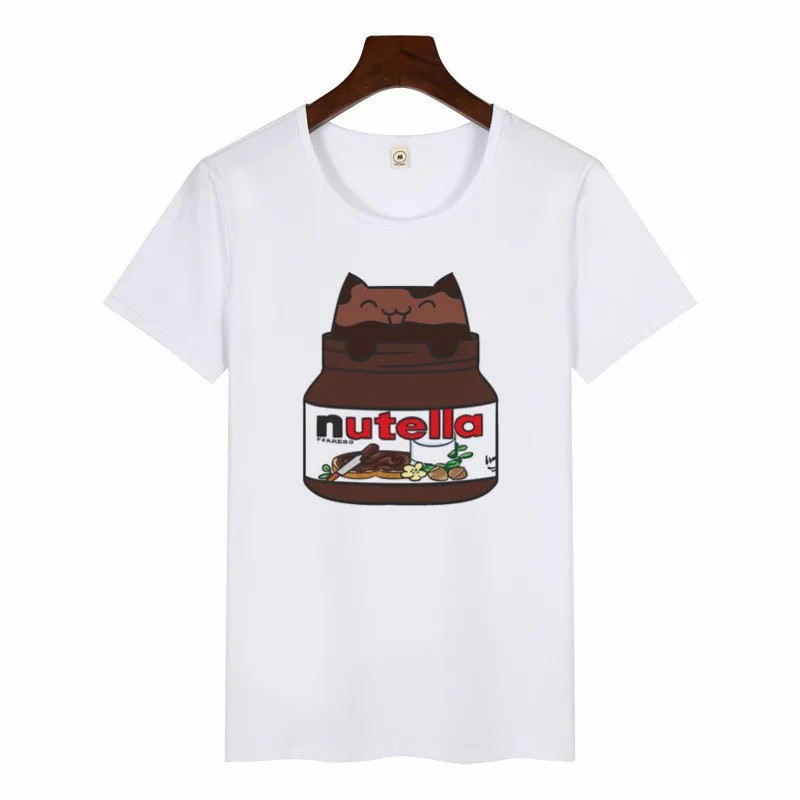 Nutella Kawaii футболка с принтом женская 90s Harajuku Ullzang модная футболка графическая Милая мультяшная футболка корейский стиль Топ Тройники женские - Цвет: p2508A-white