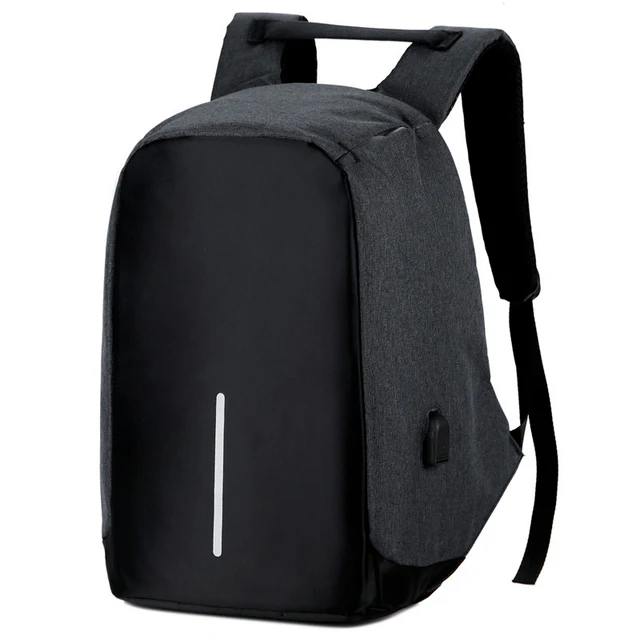 Anti-theft Backpack Bag 15.6 Inch Laptop Men Backpack Waterproof Business USB Charger Rucksack Travel Backbag School Backpack Black