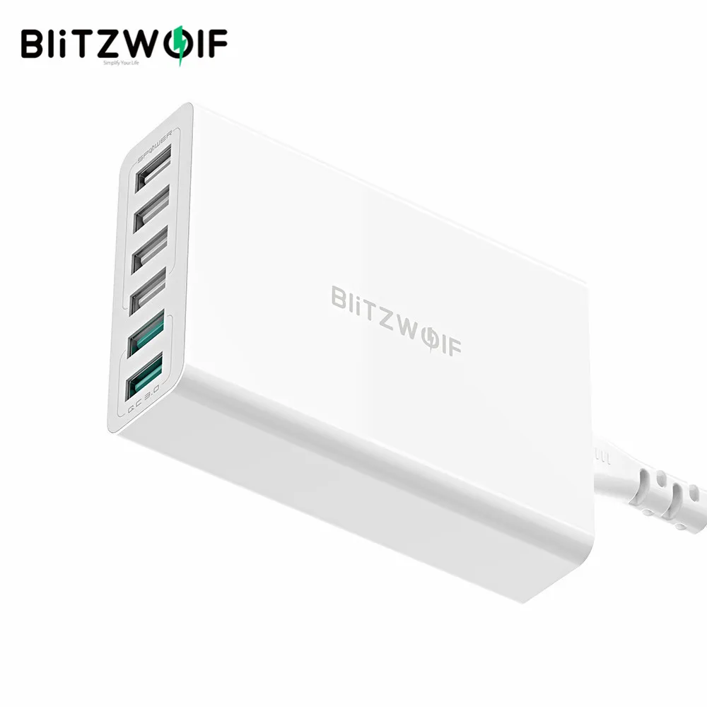 Blitzwolf 60w Dual Qc3.0 6 Port Usb Pd Phone Charger For Iphone For Huawei Mobile Phone Chargers Accessories Usb Fast Charging - Mobile Phone Chargers - AliExpress