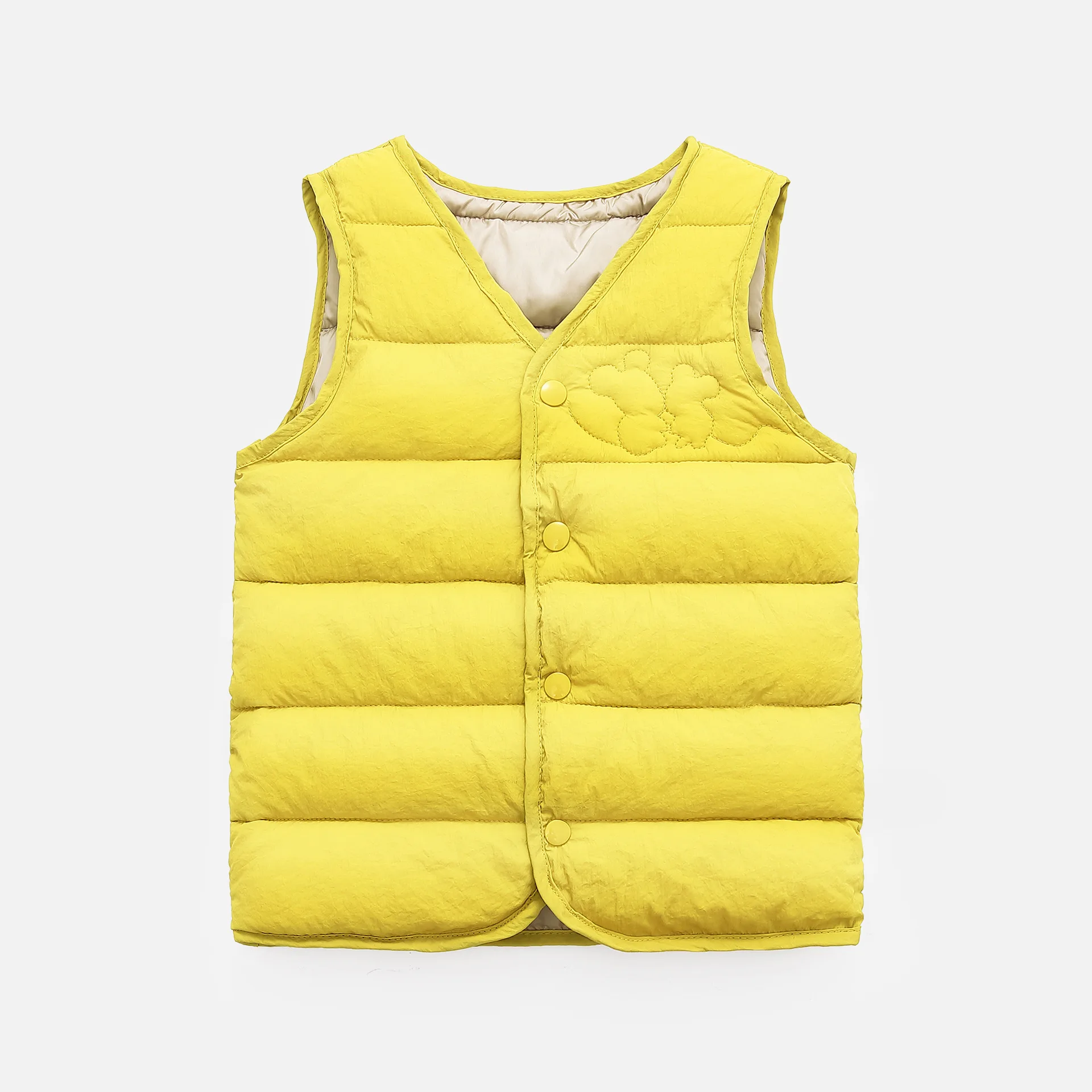 Yellow Hylidge/милая детская одежда с Микки Маусом; детский хлопковый жилет; зимний жилет для маленьких девочек и мальчиков; однотонная зимняя верхняя одежда для маленьких девочек - Color: Yellow
