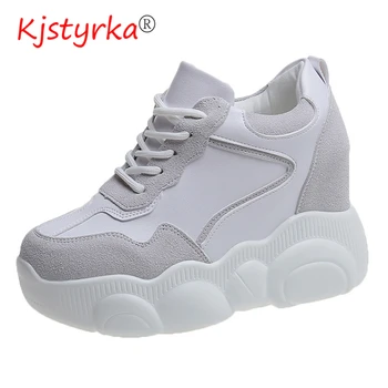 

Kjstyrka 2020 Women Casual Shoes Fashion Women Sneakers Breathable White Walking Shoes Lace Up Flat Shoes