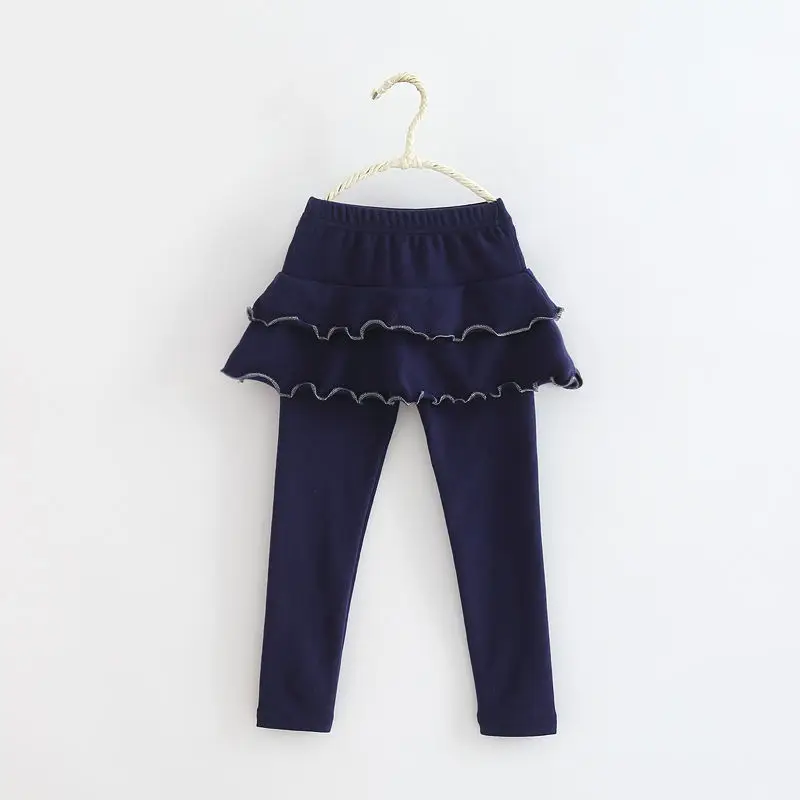 Г. Юбка-штаны для девочек, леггинсы детская осенне-Весенняя хлопковая одежда, брюки детские штаны для маленьких девочек, леггинсы размер 90 до 130 см, кролик, волна - Цвет: bolang  navy blue