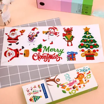 

8pcs Kids Christmas 5D DIY Rhinestone Diamond Painting Stickers Handmade Arts Crafts for Xmas Festival Gifts Supplies
