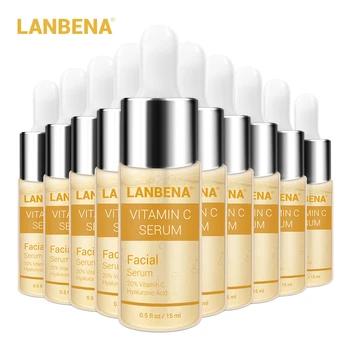 

LANBENA Vitamin C Whitening Serum Hyaluronic Acid Face Cream Snail Remover Freckle Speckle Fade Dark Spots Anti-Aging 10PCS