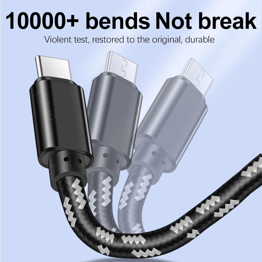 Кабель usb type-C с нейлоновой оплеткой 1 м для быстрой зарядки и синхронизации данных для xiaomi mi9 samsung Galaxy S10 huawei USB кабель для мобильного телефона type C