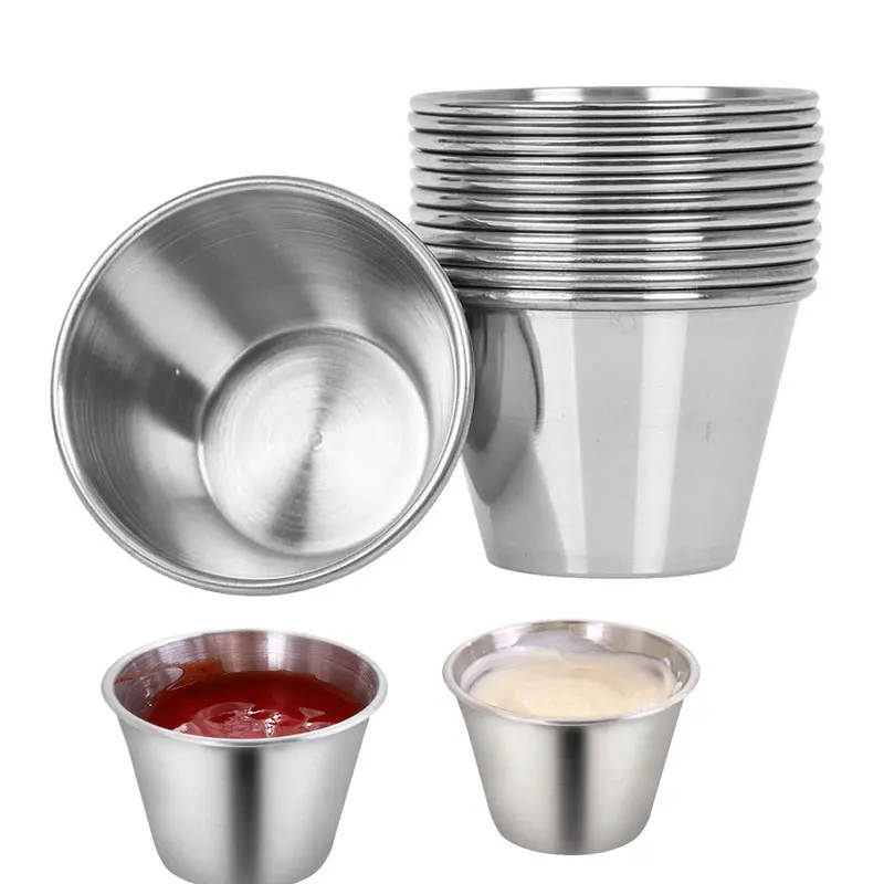 4pcsReusableStainlessSteelCondimentSauceCupsTomatoSauce