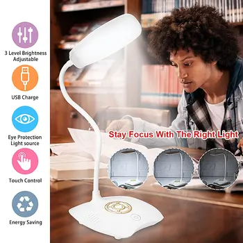

Touching Flexible LED Desk Lamp Night Light USB Rechargeable 360 Degrees Adjustable Dimming Reading Lamp For Bedroom