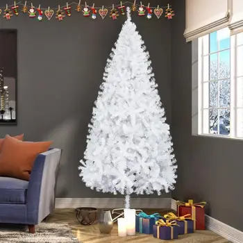 

2020 7FT Iron Leg White Christmas Tree With 950 Branches Christmas Frame Tree Happy New Year Christmas Decorations Home
