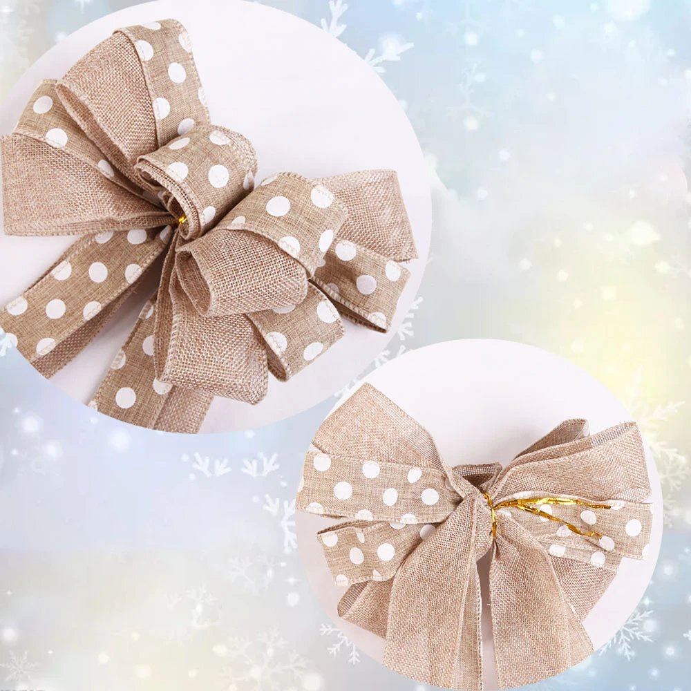 Christmas Tree Hanging Bow Pendants for Home Garden Christmas Party Decoration Wreath Bow Gift DIY Craft