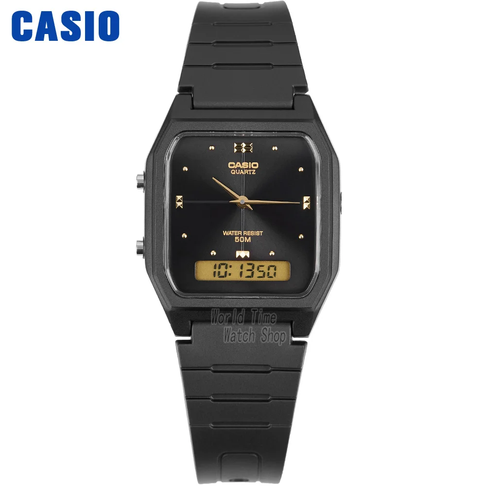 Casio часы золотые часы мужчины лучший бренд класса люкс двойной дисплей водонепроницаемые кварцевые цифровые мужские часы спортивные военные наручные часы relogio masculino reloj hombre erkek kol saati montre homme - Цвет: AW48HE1A