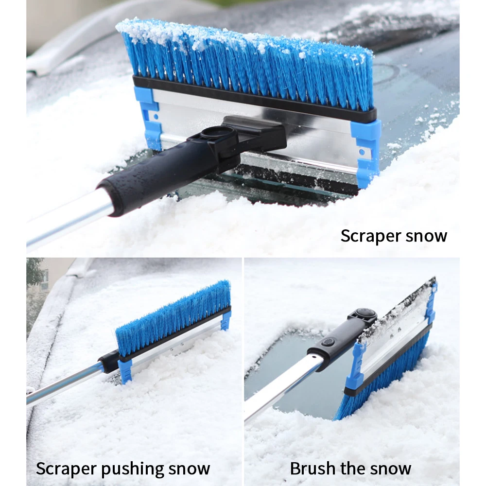 Выдвижная щетка для снега+ автоматический скребок для льда на 180 градусов для очистки лобового стекла автомобиля, удаление снега