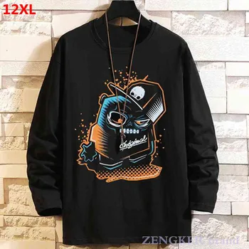 

oversized casual loose round neck bottoming shirt 9XL 10XL 11XL 12XL thin long-sleeved t-shirt graphic t shirts
