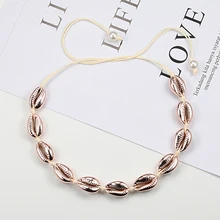 Модное Розовое Золото Морская раковина коври ожерелье богемные натуральные раковины воротник чокер для женщин Мода океан пляж раковины ожерелье s Лето Ювелирный подарок любовнику подарок ожерелье дропшиппинг