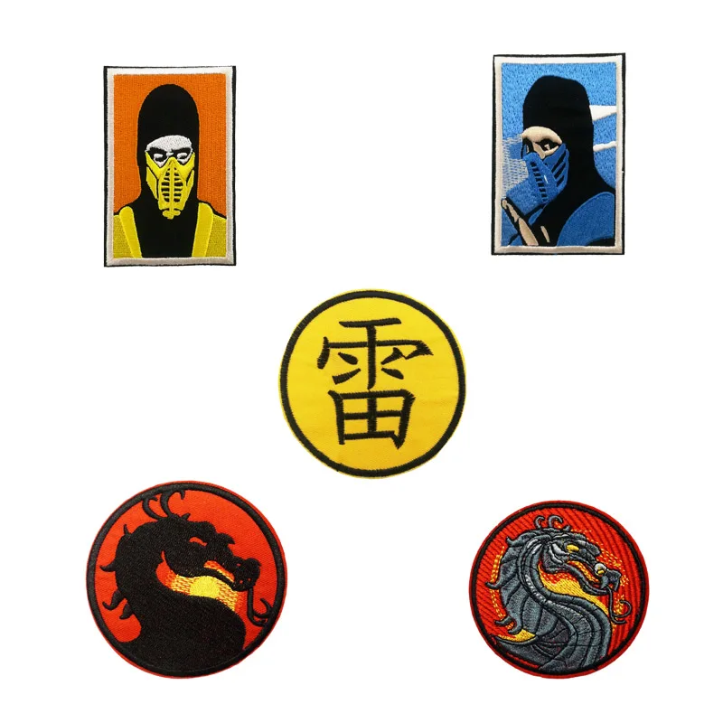 

MORTAL KOMBAT Sub-zero MK2 Character Scorpion Raiden Replica Arms Raiden MK2 Video Game TV MOVIE Embroidered iron on patch