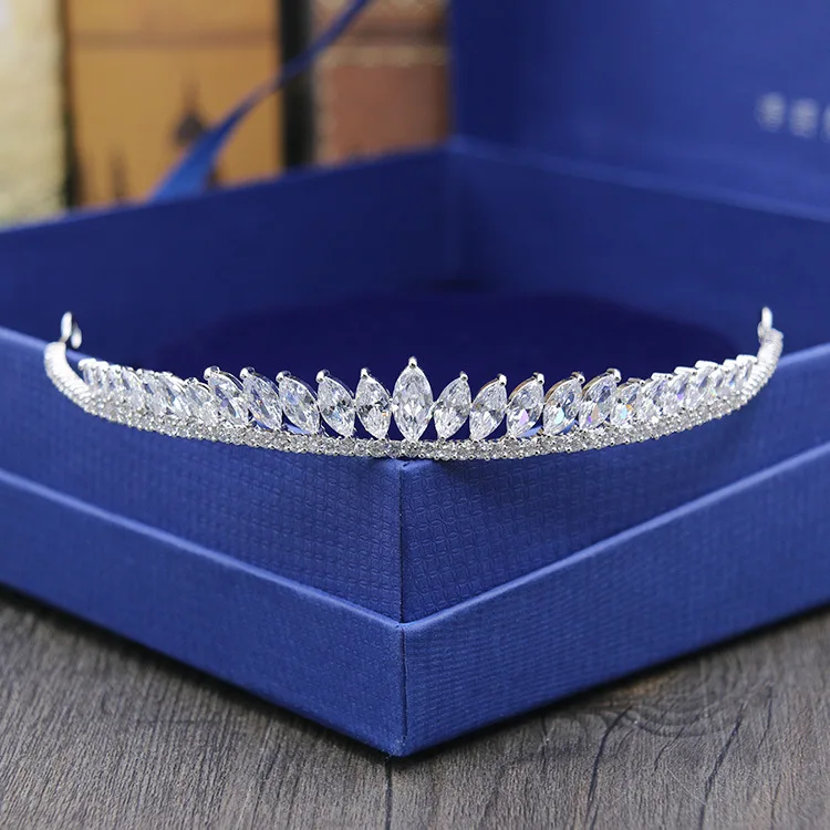 

2019 New Style Poly Poem Brand New Zircon Bride Headdress Birthday Crown Marriage Headdress Wedding Dress Ornament