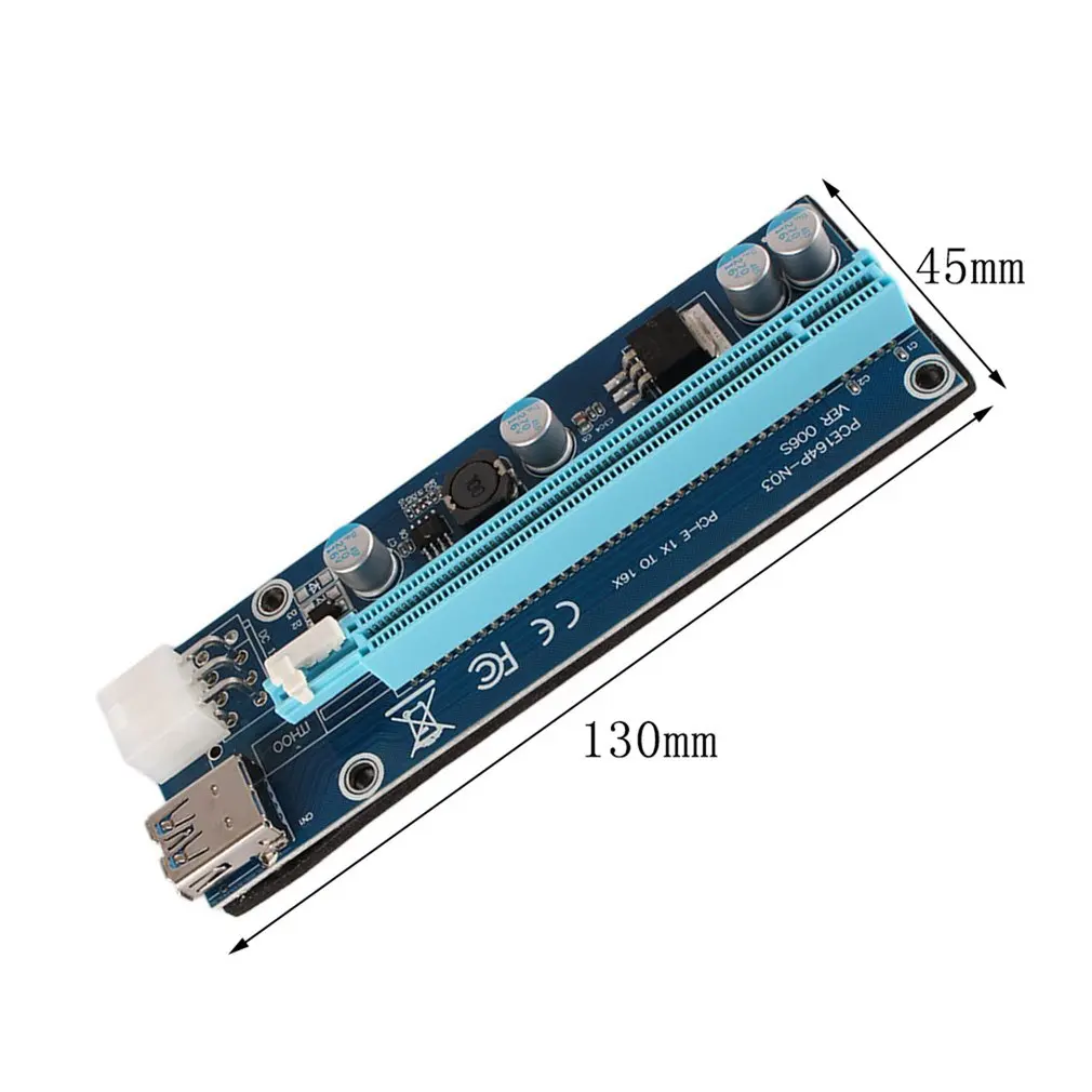 Майнинг видеокарты PCI-E к PCIE удлинитель Riser Card 1X к 16X кабель с 6 Pin к SATA Питание USB 3,0 Шахтерская машина