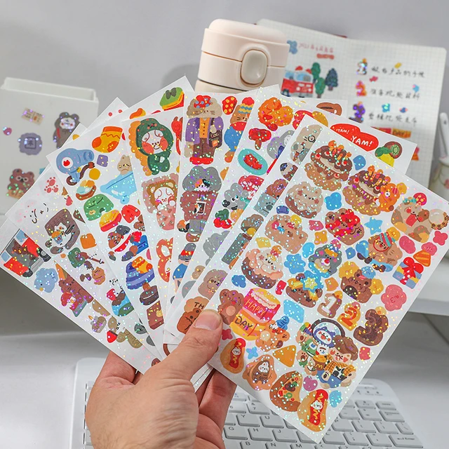 10pcs/20pcs/30pcs Random Sticker Pack Laser Decorative Kawaii Album Stickers  Korean Stationery DIY Material
