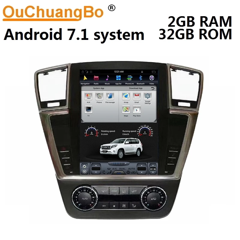 Ouchuangbo магнитола для Mercedes Benz ML GL 2013- с системой android 7,1 12,1 дюймов Bluetooth 2 Гб ram 32 Гб rom