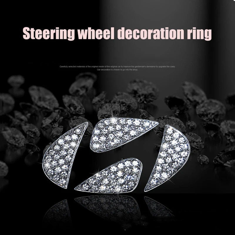 

Car Steering Wheel Sign Logo Decorative Diamond Sticker For Hyundai Sonata Elantra IX35 IX25 Tucson Verna MISTRA Car Accessories