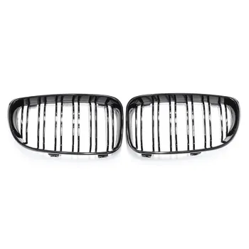 

Pair Car Glossy Black Dual Slats Front Kidney Grille Grill Replacement For E81 E82 E87 E88 118i 125i 1 Series 2007-2013