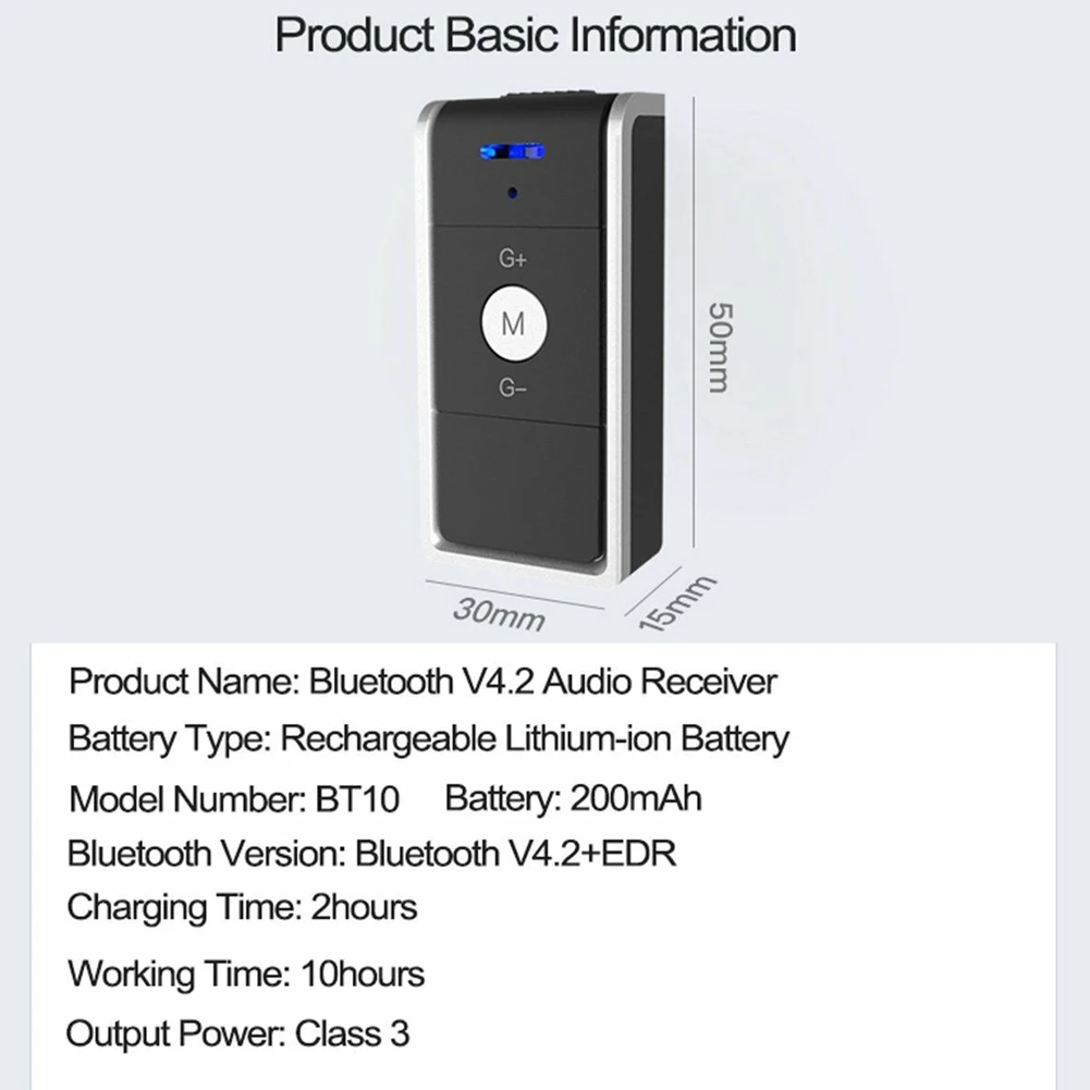 3,5 мм разъем Hands Free Bluetooth V4.2 беспроводной домашний Задний зажим Aux музыкальный адаптер аудио приемник ABS стерео портативный автомобильный HIFI