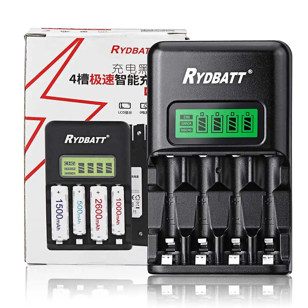RYDBATT JBC03-11 4 слота ЖК-дисплей смарт-зарядное устройство для батареи AA AAA RC Дрон модели RC автомобильное зарядное устройство для лодки