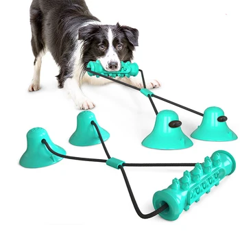 

Multifunction Dog Molars Rope Ball Double Suction Cup Chew Dog Toy Toothbrush Molars Rubber Treat Ball Training Pet Supplies
