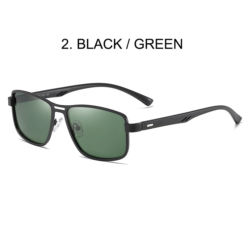 BLACK-DARK GREEN SIMPRECT поляризованные солнцезащитные очки мужские винтажные Ретро солнцезащитные очки Квадратные Солнцезащитные очки для мужчин антибликовые очки водительские очки - Цвет линз: BLACK-DARK GREEN